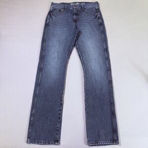Wrangler Retro Slim Straight Cut Jeans Mens 30X34 Blue Denim Western Cowboy